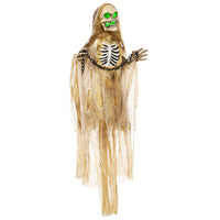 Halloween Dekoration Skelett Hängend Leuchtender Kopf Soundeffekt 90cm
