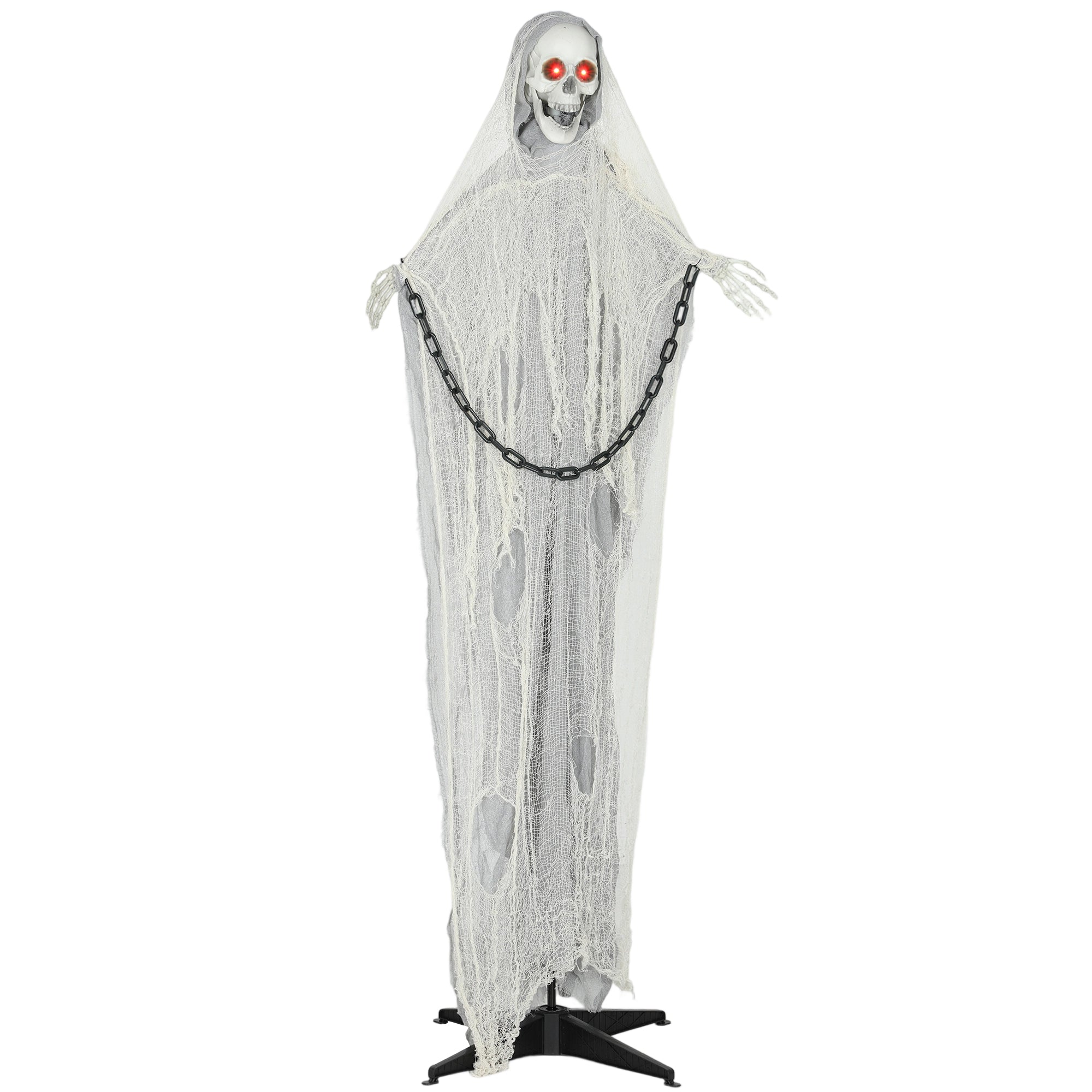 Halloween Deko Sensenmann 183cm Animiert Sprechend Leuchtende Augen Sound