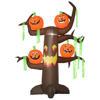 Halloween Aufblasbarer Spukbaum Kürbis Deko Figur LED Beleuchtung