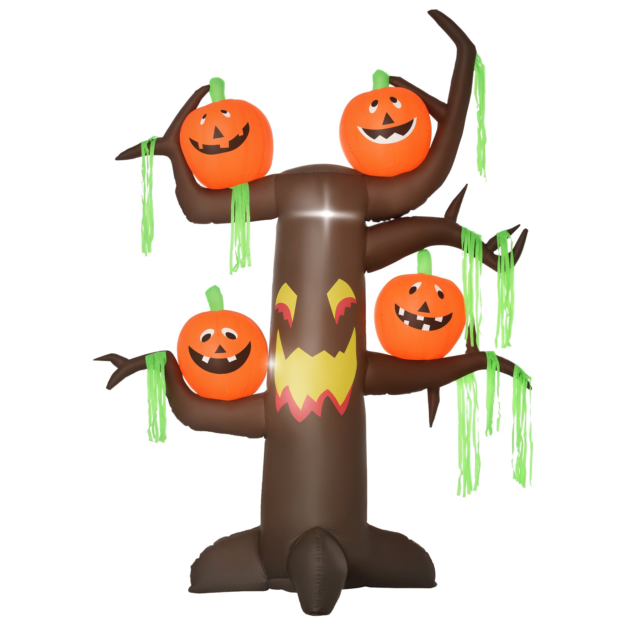 Halloween Aufblasbarer Spukbaum Kürbis Deko Figur LED Beleuchtung 240cm