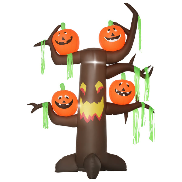 Halloween Aufblasbarer Spukbaum Kürbis Deko Figur LED Beleuchtung 240cm