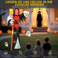 Halloween Dekoration Sensenmann LED Beleuchtung Luftfigur Garten