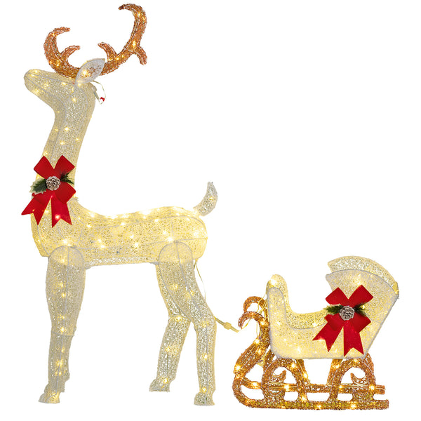LED Weihnachtsdekoration Rentier Schlitten Außenbeleuchtung