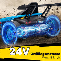 Kinder Elektrokart Gokart 24V Drift Kart Sanftanlauf Musik Hupe