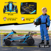 Kinder Elektrokart Gokart 24V Drift Kart Sanftanlauf Musik Hupe