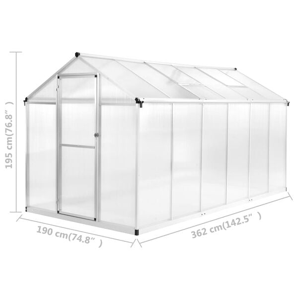 Gewächshaus 6,87m² Gewächs Gartenhaus Aluminium