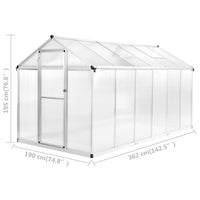 Gewächshaus 6,87m² Gewächs Gartenhaus Aluminium