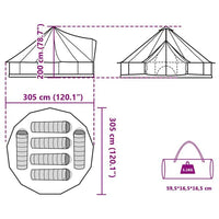 Tipi Familienzelt 6 Personen Campingzelt 305x305x200cm