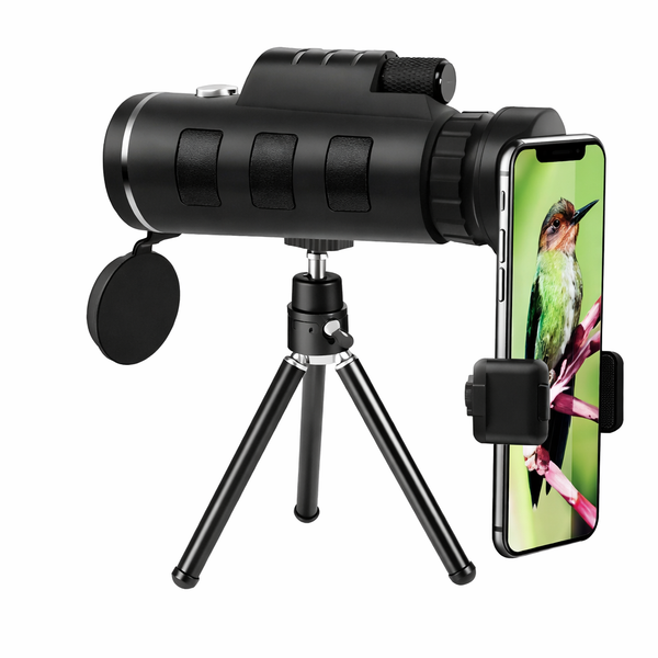 Monokular 80×100 HD mit Smartphone-Adapter & Stativ