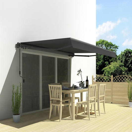 Gelenkarmmarkise 3,95×2,5m mit Handkurbel & UV-Schutz