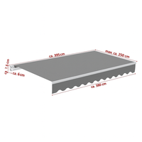 Gelenkarmmarkise 3,95×2,5m mit Handkurbel & UV-Schutz