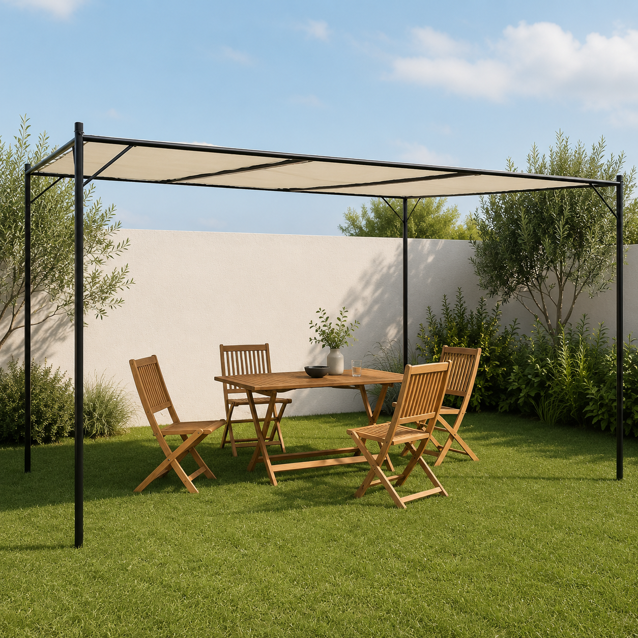 Pavillon Gartenpavillon 4x4m Partyzelt Gartenzelt Gartendeko