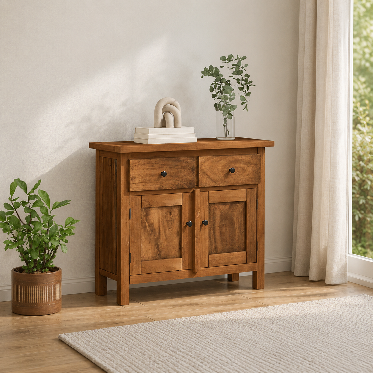 Antike Sideboard Handgefertigt 75x30x60cm Kommode Schubladen Möbel