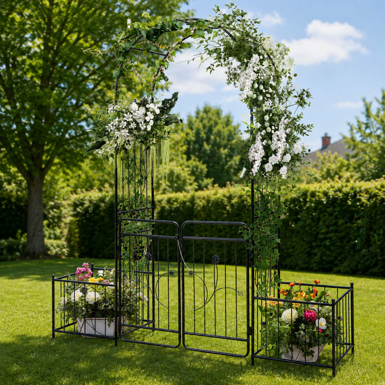 Rosenbogen Metall Blumentopf Torbogen Rankgitter Gartenbogen 220cm
