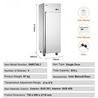 Gastro Kühlschrank 570L Edelstahl