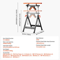 Rollenständer 200kg Rollenbock Höhenverstellbar 84-127cm Arbeitsbock Bock