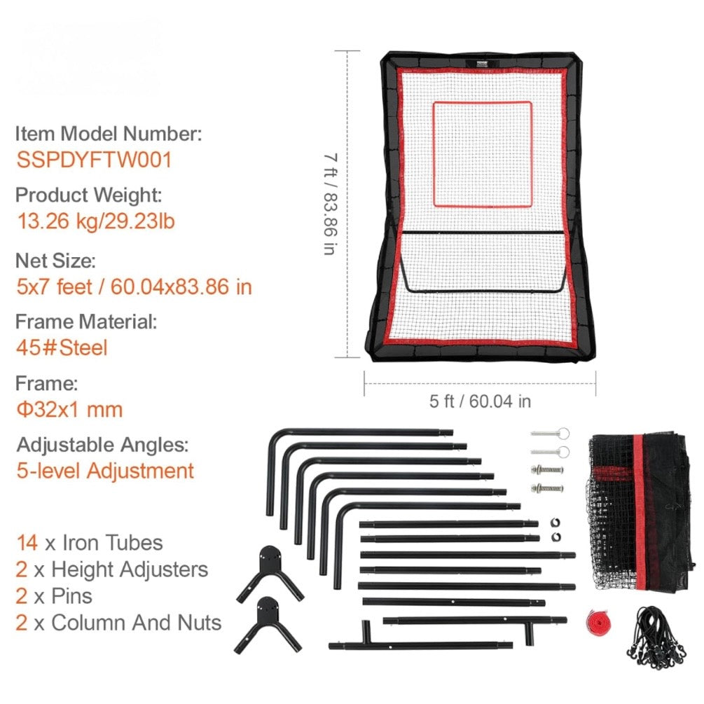 Rebounder Trainingsnetz verstellbar für Fußball & Baseball