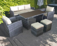 Gartenlounge Set Polyrattan Sitzgruppe 3-Sitzer Sofa