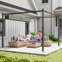 Pergola 3x3 m Freistehend Terrassenüberdachung Schiebedach UV-beständig