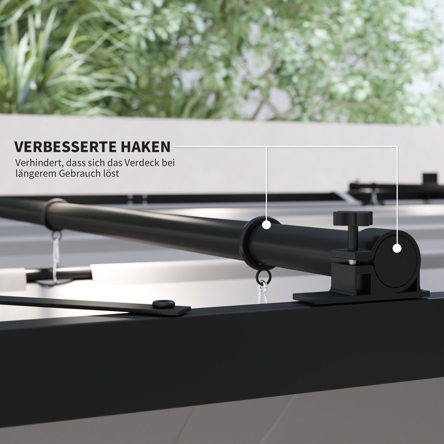 Pergola 3x3 m Freistehend Terrassenüberdachung Schiebedach UV-beständig