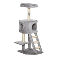 Kratzbaum 120 cm Katzenturm Katzenbaum Spielball Sisalstämme Plattform Treppe