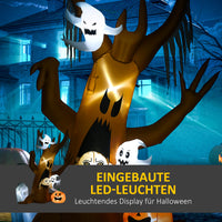 Halloween Deko Geisterbaum 240cm Selbstaufblasend LED Beleuchtung
