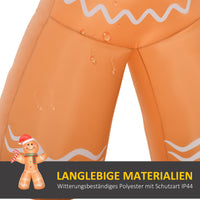 Selbstaufblasender Lebkuchenmann 240cm LED Beleuchtung Gebläse Weihnachten