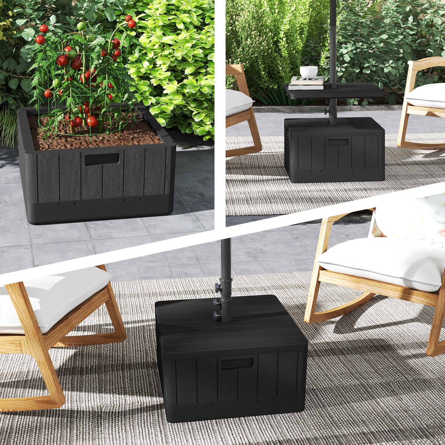 Terrassenschirmstaender Gartenschirmstaender Tischplatte Schirmbasis Kunststoff