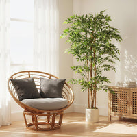 Künstlicher Banyanbaum 180cm Kunstpflanze Massivholzstamm Topf
