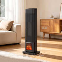 Heizlüfter 2000W Flammeneffekt Thermostat Elektroheizung Fernbedienung