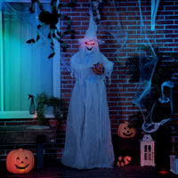 Halloween Hexe Figur Kürbiskopf Außendekoration Gartendeko 189cm