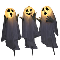 Halloween Dekoration 3x Geister Bewegungssensor 54x10x60cm Leuchtend