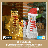 Schneemannfamilie LED Weihnachtsbeleuchtung Wetterfest Weihnachtsdeko