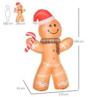 Selbstaufblasender Lebkuchenmann 240cm LED Beleuchtung Gebläse Weihnachten