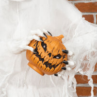 Halloween Hexe Figur Kürbiskopf Außendekoration Gartendeko 189cm