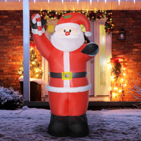 Aufblasbarer Weihnachtsmann 240cm LED Beleuchtung Zuckerstange Dekoration