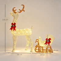 LED Weihnachtsdekoration Rentier Schlitten Außenbeleuchtung