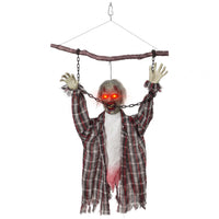 Halloween Hängende Zombie Deko Dekoration Sound LED-Augen 110cm