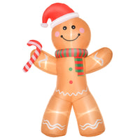 Selbstaufblasender Lebkuchenmann 240cm LED Beleuchtung Gebläse Weihnachten