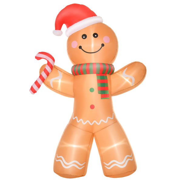 Selbstaufblasender Lebkuchenmann 240cm LED Beleuchtung Gebläse Weihnachten
