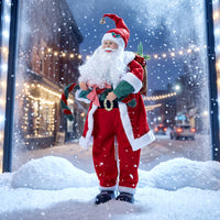 Singender Tanzender Weihnachtsmann 120cm Animiert Soundaktiviert Girlande Deko