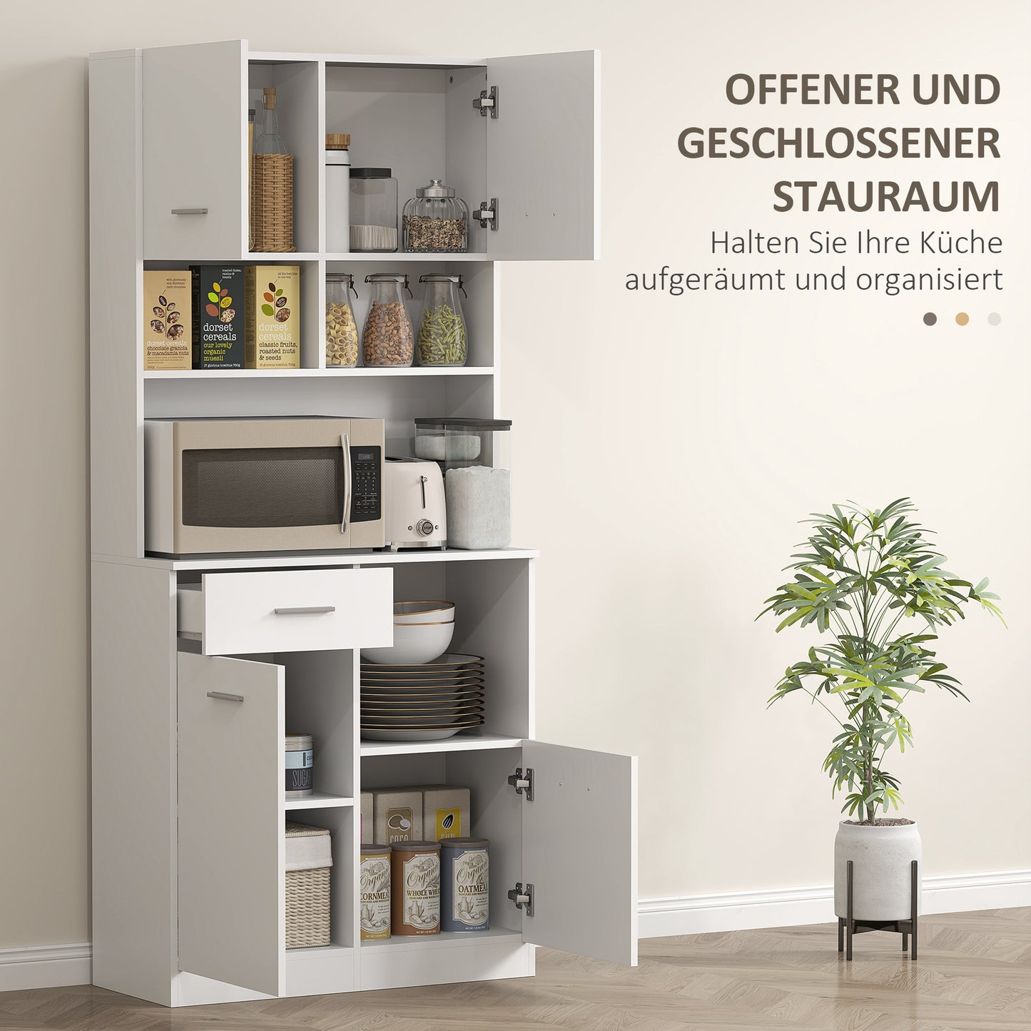 Küchenschrank Hochschrank 180x80x35cm Regal Schrank Küche