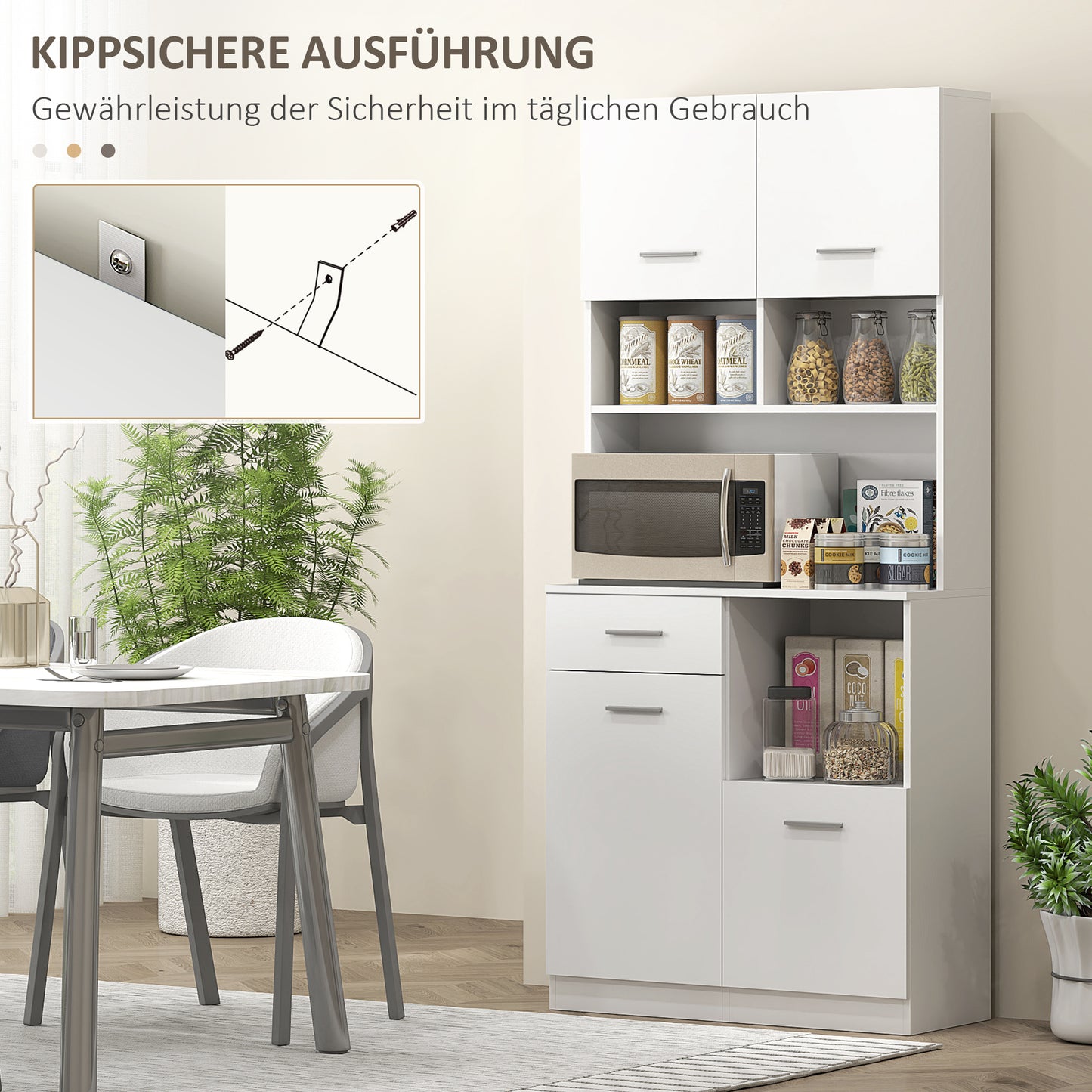 Küchenschrank Hochschrank 180x80x35cm Regal Schrank Küche
