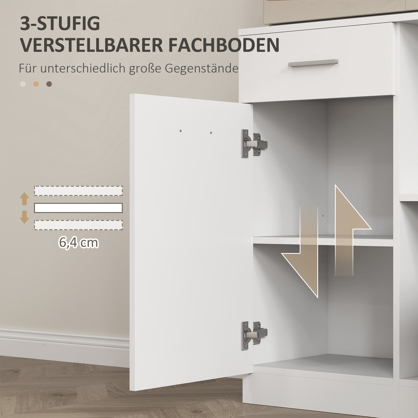 Küchenschrank Hochschrank 180x80x35cm Regal Schrank Küche