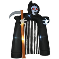 Halloween Sensenmann Torbogen Aufblasbar Gartendeko LED 285cm