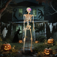 Halloween Skelett-Figur Dekoration Beweglich Leuchtende Augen Sound