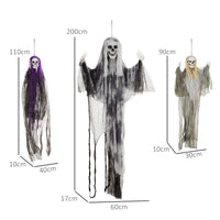 Halloween 3x Hängende Skelett Geister Deko Geist Verstellbare Arme