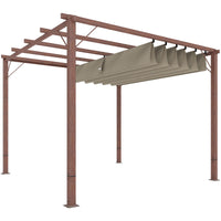 3x3m Garten-Pergola Terrassendach Aluminium verstellbar UPF30 Sonnenschutz