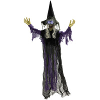Halloween Dekoration Hängende Hexe LED-Lichter Sound Verstellbare Arme