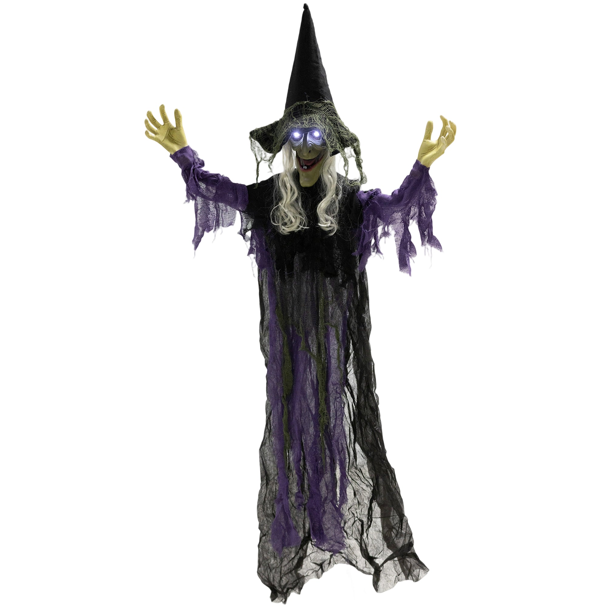 Halloween Dekoration Hängende Hexe LED-Lichter Sound Verstellbare Arme